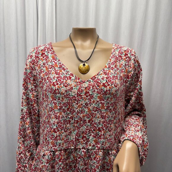 Torrid Floral Long Sleeve Skater Dress Womens Size 1 16‑18 Stretch Long Sleeve - Picture 3 of 9